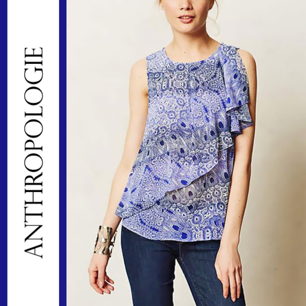 Anthropologie/HD in Paris | 'Blue Sun Garden' Ruffle Detail Blouse